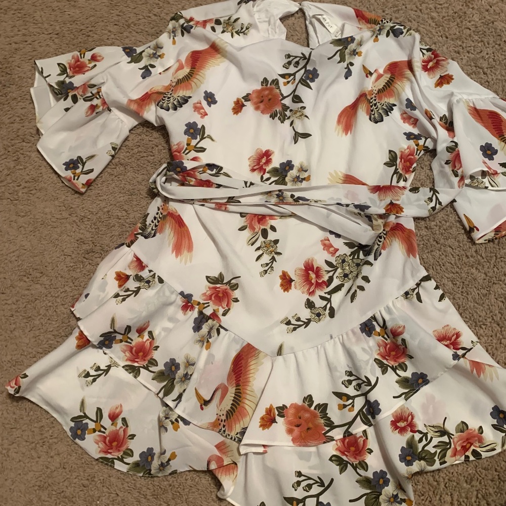White floral dress